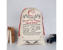 Large Christmas XMAS Hessian Santa Sack Stocking Bag Reindeer Children Gifts Bag, Cream - Santa Special Delivery