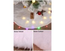 60/78/90/122cm Christmas Snow Plush Tree Skirt Xmas Base Floor Mat Cover Decor, 122cm (48")