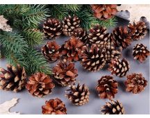 18 Christmas Natural Pine Cones Xmas Tree Hanging Home Decoration Ornament Gifts, 18x Natural Pinecones