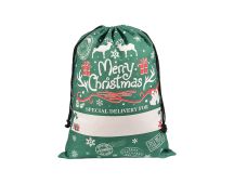 Large Christmas XMAS Hessian Santa Sack Stocking Bag Reindeer Children Gifts Bag, Green - Reindeer Gift