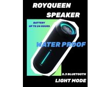 ROYQUEEN Bluetooth Speaker with LED Light,Portable bluetooth speaker with IPX7 Waterproof, Bluetooth 5.3, 20H Battery Life, 360° HD Stereo Sound