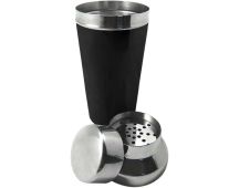 700ml Vin Bouquet Cocktail Shaker Shaker with Strainer in Silver/Black