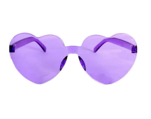 Party Sun Glasses Perspex Hearts Costume - Purple