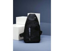 Mens Crossbody Sling Casual Chest Bag in Black