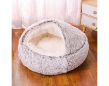 Light Brown Small PawfectFriend Cozy Burrowing Cave Pet Bed for Dogs Cats Kitten Plush Warm Soft Sleeping Nest