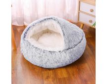 Grey Medium PawfectFriend Cozy Burrowing Cave Pet Bed for Dogs Cats Kitten Plush Warm Soft Sleeping Nest - gray medium