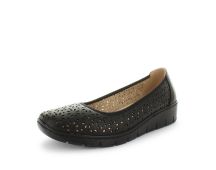 AEROCUSHION Women's MARLON Wedges Black Shoe 6US