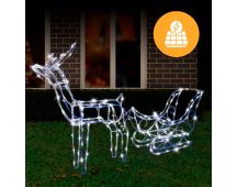 Solar LED Sleigh with Reindeer - 80 cm