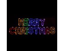 LED Merry Christmas Banner Ropelight Rainbow 270cm