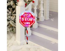 LED Stop Here Sign Multi 100cm Adjustable Height