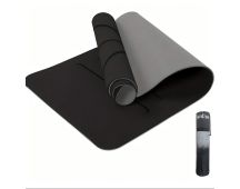 Sport TPE Yoga Mat Exercise Workout Mats Fitness Mat for Home Gym Black 6mm