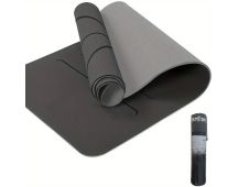 Sport TPE Yoga Mat Exercise Workout Mats Fitness Mat for Home Gym Grey 6mm