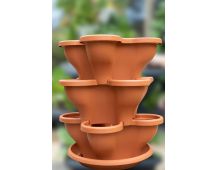 Single 3 Tier Large Verandah Planter - Terracotta