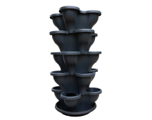 Single 5 Tier Large Verandah Planter - Charcoal