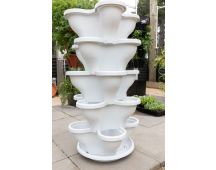 Single 5 Tier Extra Large Verandah Planter - Stone White