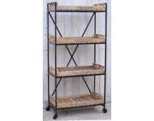 INDUSTRIAL BISTROT DE FRANCE BOOKCASE ON WHEELS