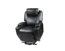 Recliner Lift Heat Massage Armchair Sofa Leather 2 Motor Chair Black