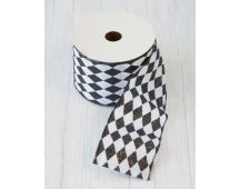 Ribbon Roll Black/White 6.35cm