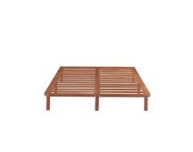 Bondi Wooden Pinewood Bed Base in Walnut - King Single