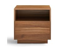 Nola Japandi Style Bedside Table in Walnut