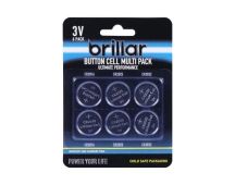 Brillar Lithium Button Cell Batteries 6pk