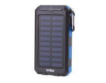 Brillar Ultra Power 3 In 1 4000mAh Solar Powerbank, Torch & Compass