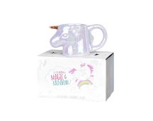 Iridescent Opalescent Rainbow Color Unicorn Ceramic Mug with Gift Box