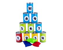 Tin Can Bag Toss with 10 Cans & 3 Throwing Bags