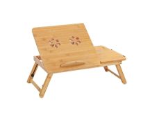 Foldable and Adjustable Bamboo Laptop Table, Bed Tray