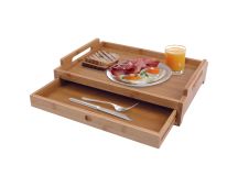 Bamboo Serving Tray With Drawer