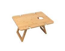 Bamboo Foldable Picnic Table Tray with Wine and Glass Holders