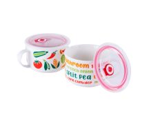 720ml Soup Mug with Silicone Seal Lid 2 Assorted