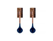 2 pcs Beechwood & silicone ladle navy