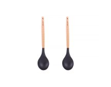 2pcs Beechwood & silicone spoon charcoal