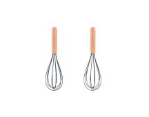 2pcs Beechwood & silicone whisk charcoal