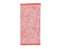 Rectangular Bath Beach Towel with Tassel -Red