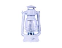 12 LED Solid Metal Camping Hurricane Lantern - White