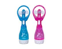 Handhold Battery Powered Personal Water Spray Fan-Blue/Pink - Pink