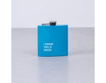 175ml Stainless Steel Hip Flask w Funny Quotes-Blue