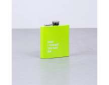 175ml Stainless Steel Hip Flask w Funny Quotes-Green