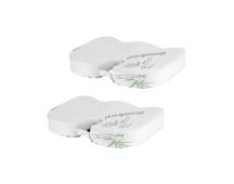 2 x Bamboo Memory Foam Pressure Relief Seat Cushion