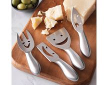 Clevinger Smiley 4 Piece Stainless Steel Cheese Knife Set