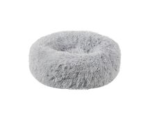 Plush Donut Faux Fur Calming Pet Nest - Grey - M