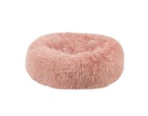 Plush Donut Faux Fur Calming Pet Nest - Salmon Pink - M