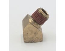 PARKER HANNIFIN BRAND 45 degree extruded brass elbow 1/4" female NPT to 1/4" male NPT fitting. Part No VS2214P-4-4