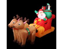 Jingle Jollys Christmas Inflatable Santa Sleigh 2.2M Illuminated Decorations