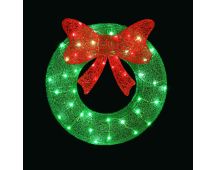 Jingle Jollys Christmas Lights 60cm Motif 50 LED Solar Wreath Xmas Decorations